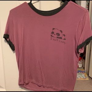 BARLEY WORN- Pink cropped tee shirt